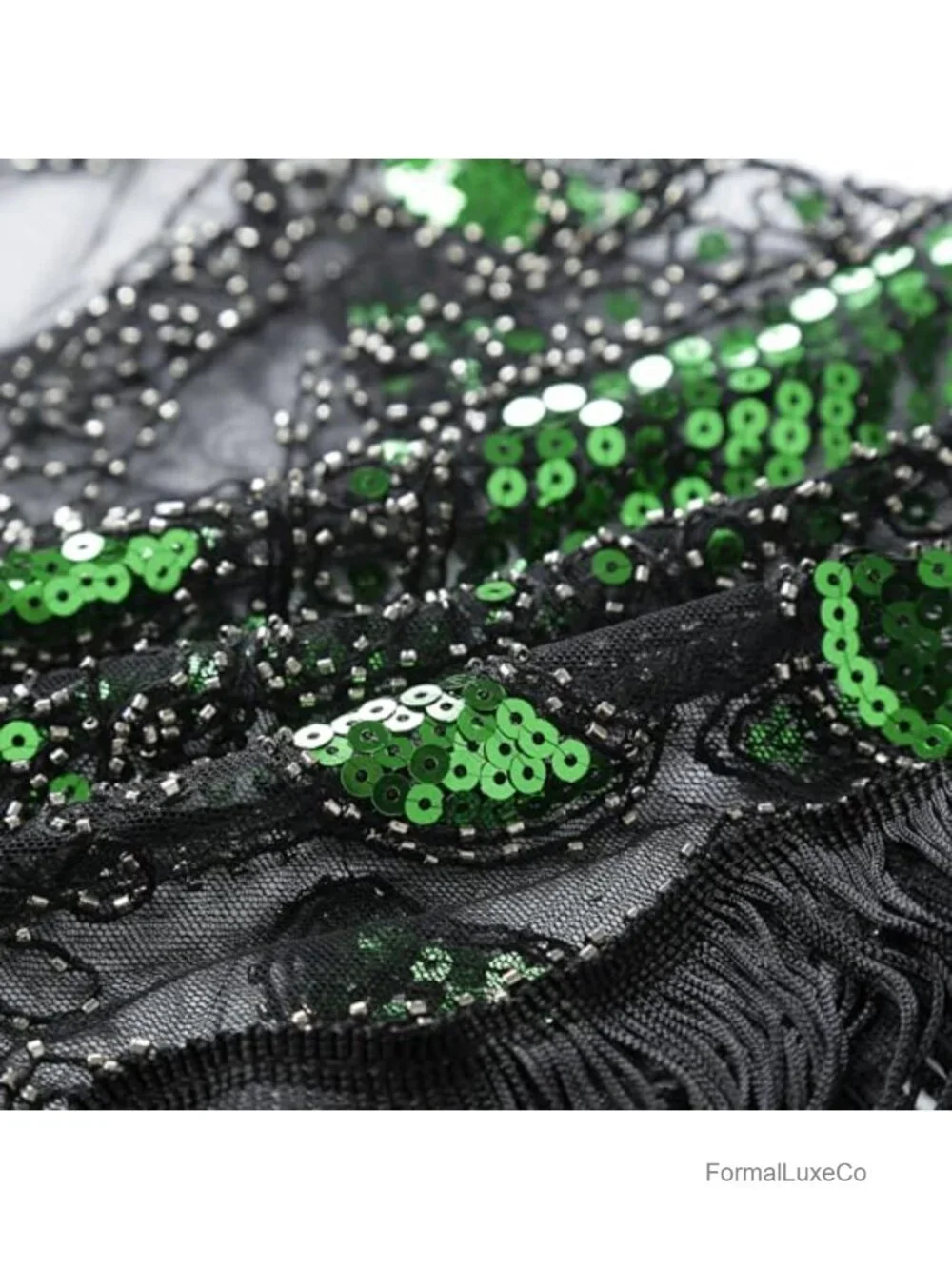 Vintage Sequin Beaded Evening Shawl Cape Wraps Gatsby Party Flapper Style